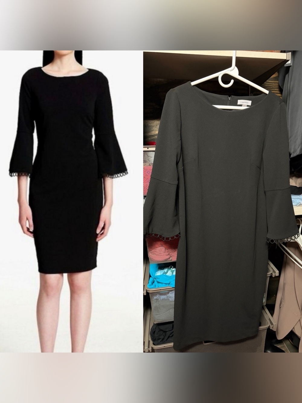 Calvin Kline Bell Sleeve Dress